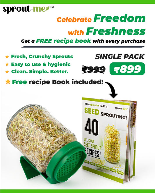 Freedom Sale: Fresh Sprouts at ₹899 + FREE Recipe Book!