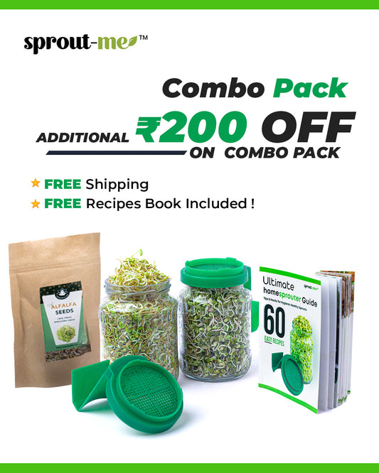 Combo Pack + FREE Recipe Book + Free Alfa Alfa Seeds + Free Shipping  -  EXTRA discount AUTO APPLIED at checkout!)
